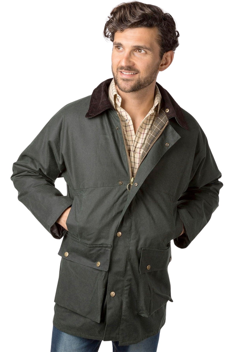 2025 Rydale Mens Thirsk Classic Wax Jacket 412384 - Olive - Mens